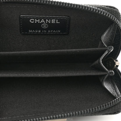 Chanel Caviar Quilted Boy Zip Around Coin Purse Wallet Black 5 of 8
