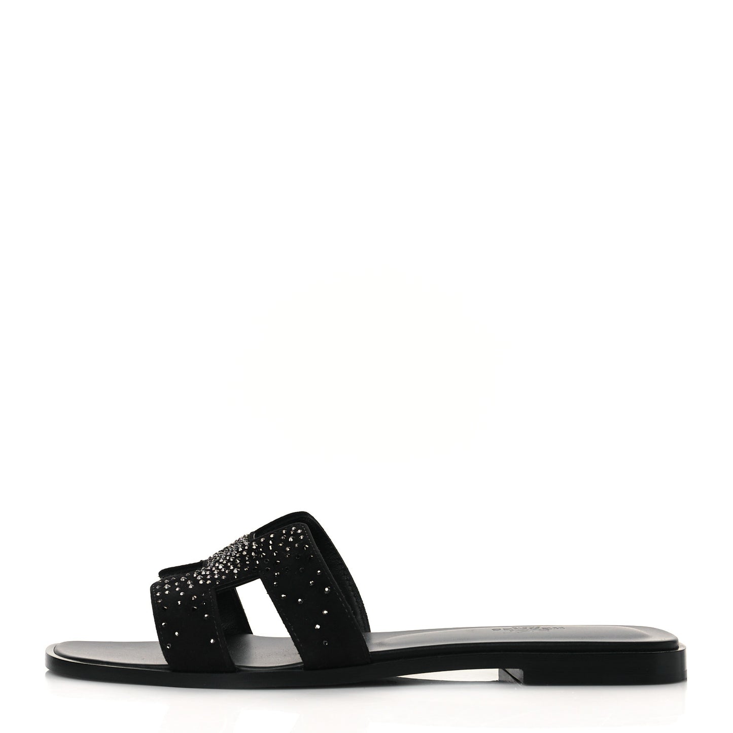 Goatskin Crystal Oran Sandals 40 Black