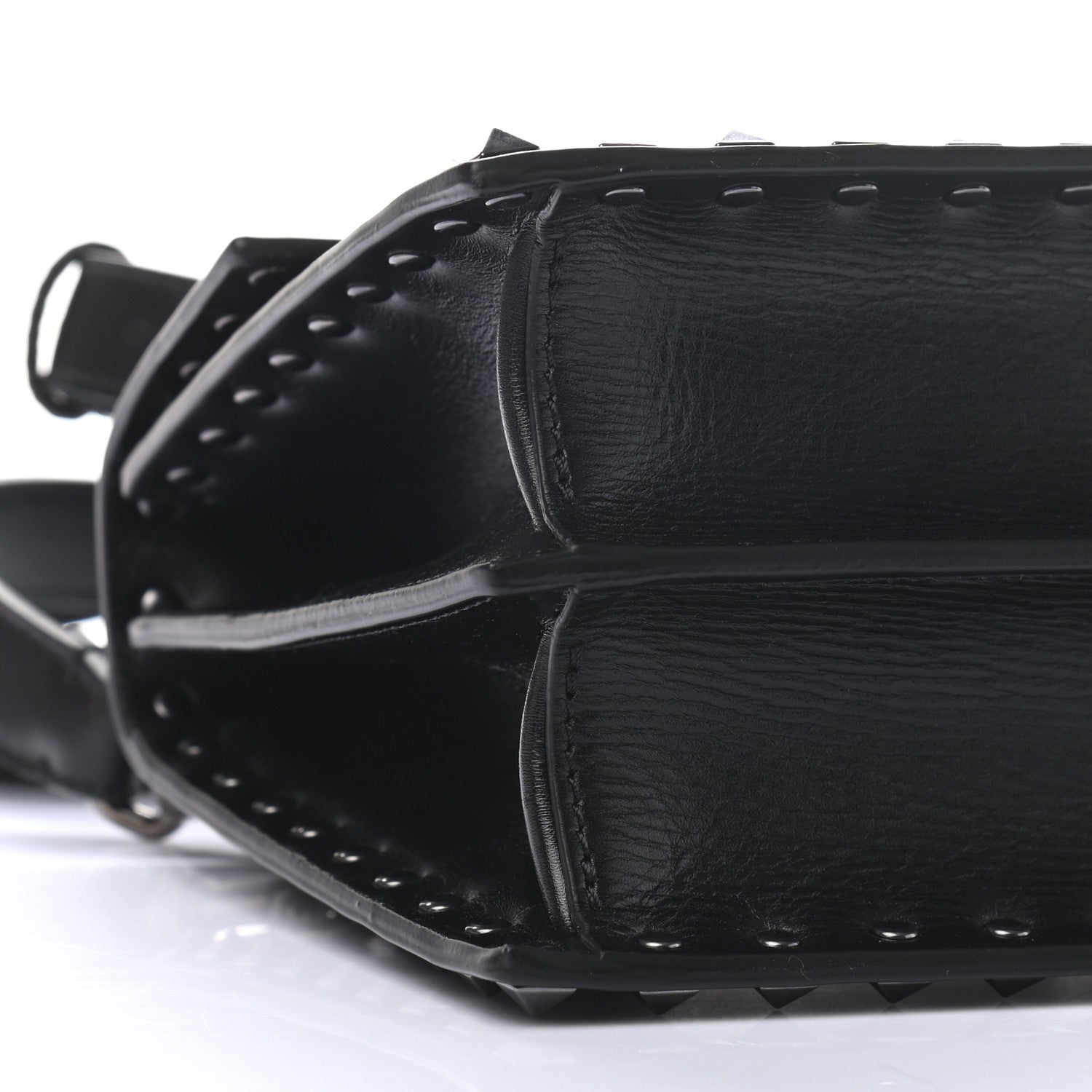 Valentino Garavani Calfskin Rockstud Flap Top Handle Crossbody Bag Black 5 of 8