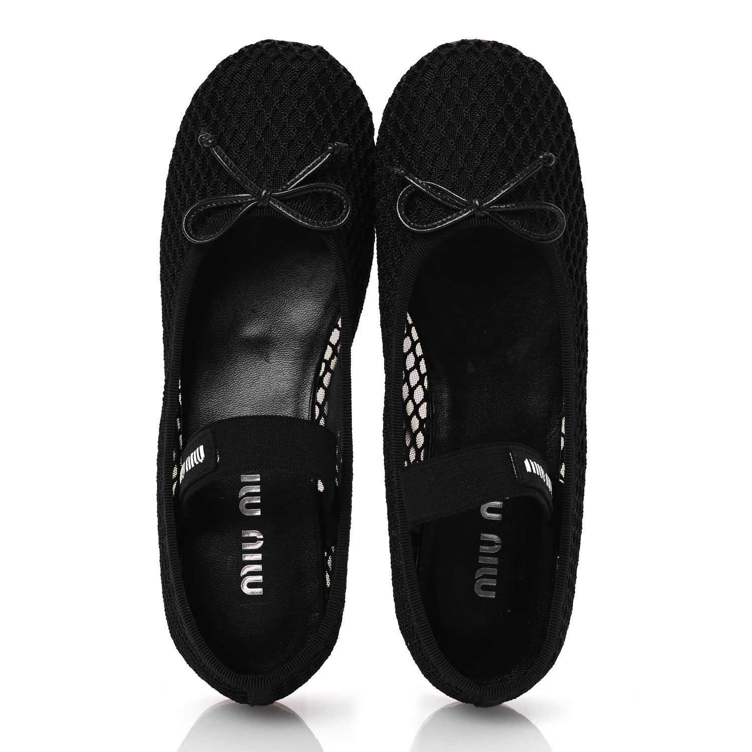 Miu Miu Mesh Fabric Ballerina Flats 36 Black 2 of 12