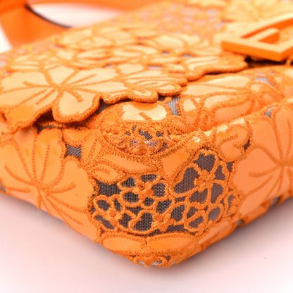 Fendi Embroidered Flowers Baguette Orange 9 of 13