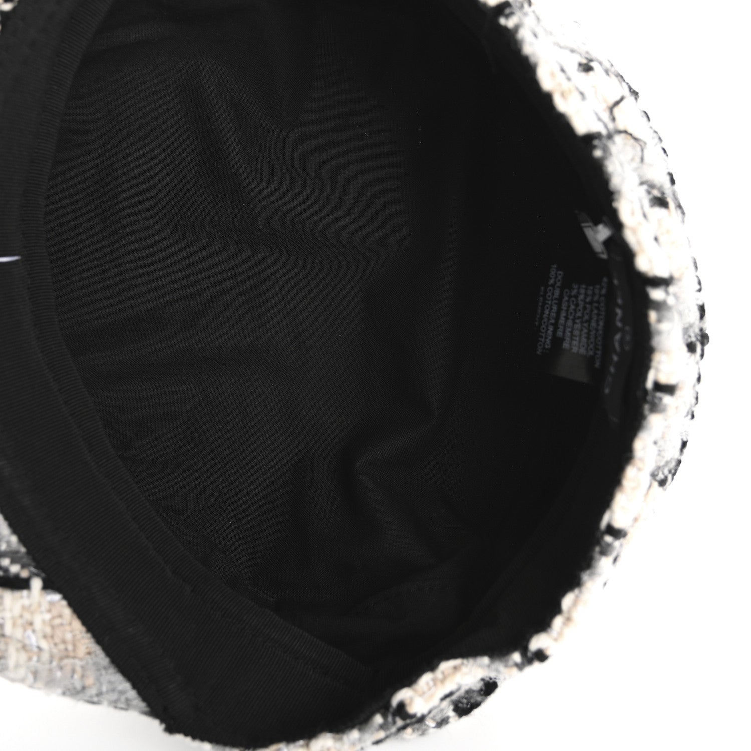 Chanel Cotton Tweed CC Beret S White Black Multicolor 7 of 11