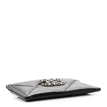 Chanel Lambskin Quilted Chanel 19 Card Holder Black 4 of 9