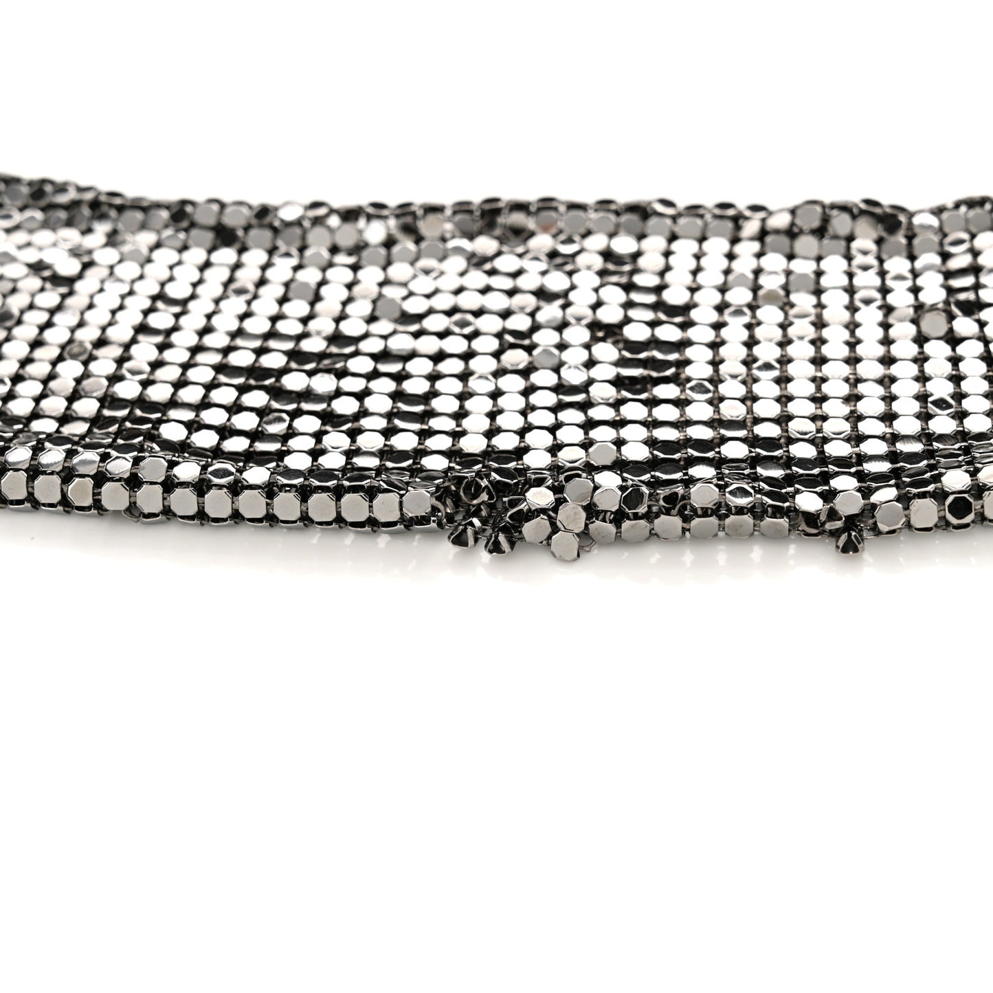 Lambskin Large Chain Mail Hobo Black