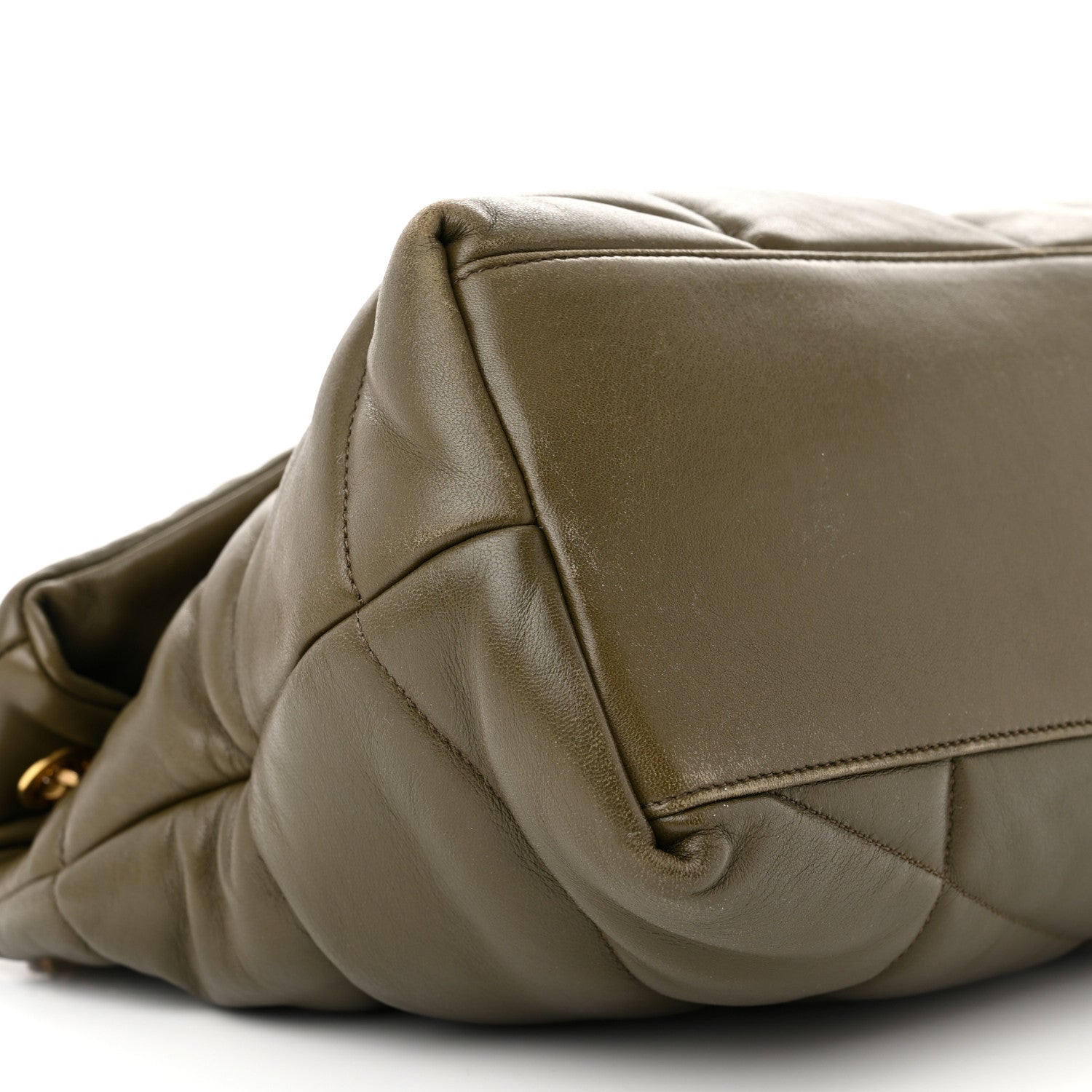 Saint Laurent Lambskin Quilted Medium Loulou Puffer Monogram Chain Satchel Seaweed 9 of 12