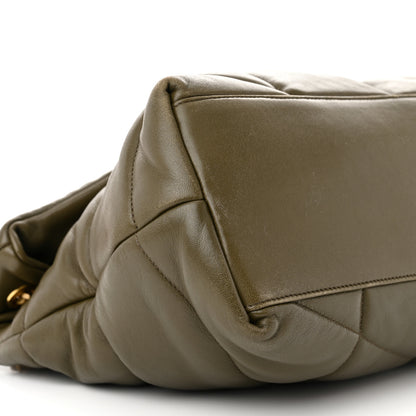 Saint Laurent Lambskin Quilted Medium Loulou Puffer Monogram Chain Satchel Seaweed 9 of 12