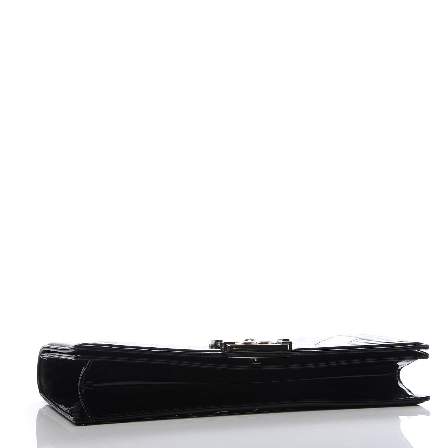 Chanel Patent Quilted Boy Flap Clutch Black 4 of 10
