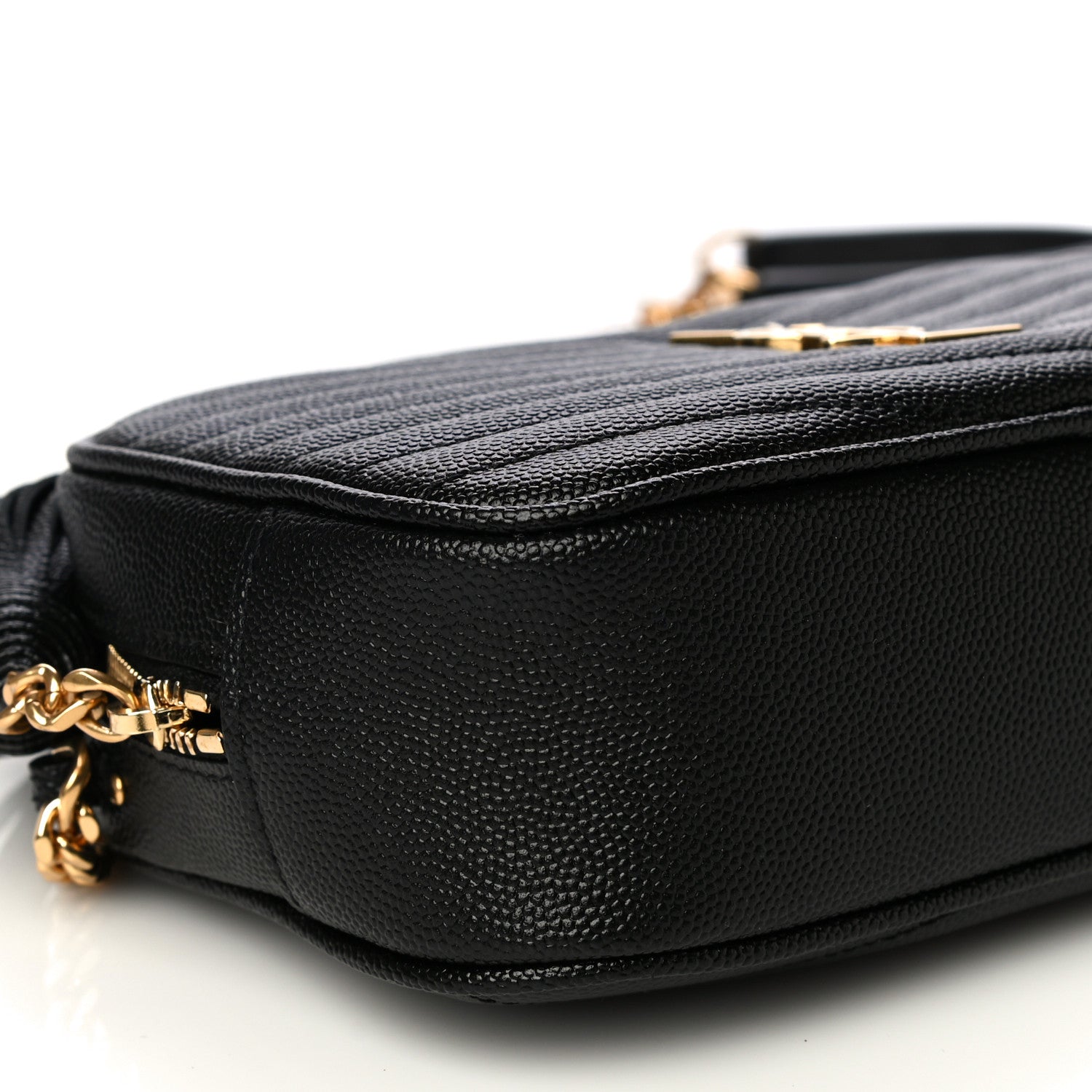 Saint Laurent Grain De Poudre Matelasse Monogram Mini Lou Camera Bag Black 9 of 10