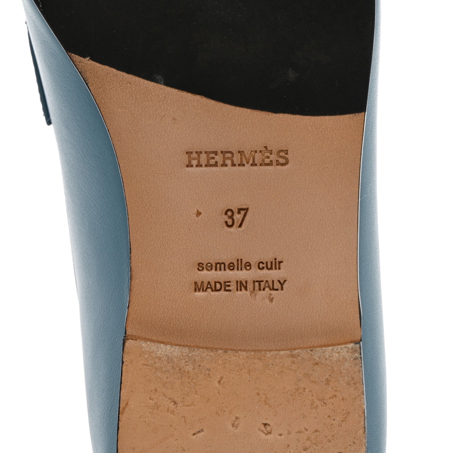 Hermes Calfskin Womens Colette Loafers 37 8 of 11