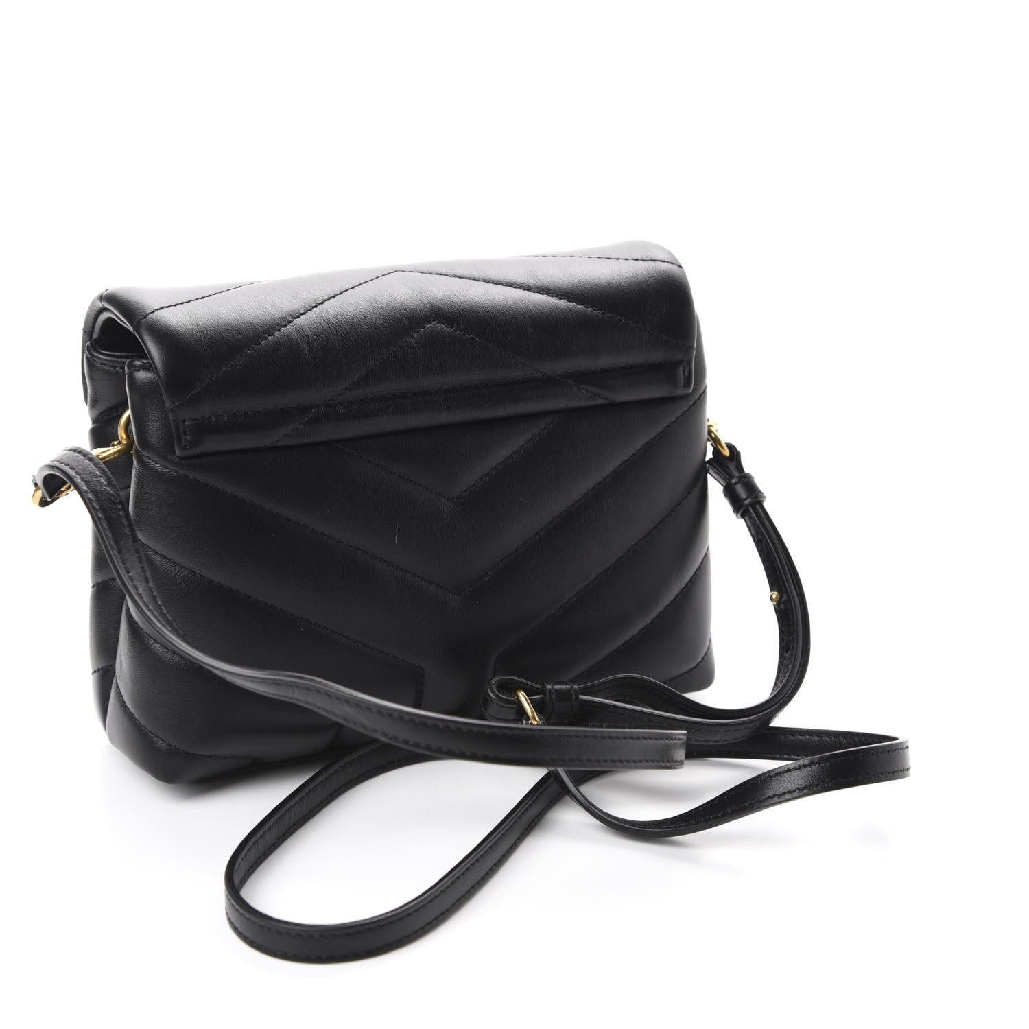 Saint Laurent Calfskin Y Quilted Monogram Toy Loulou Crossbody Bag Black 3 of 12