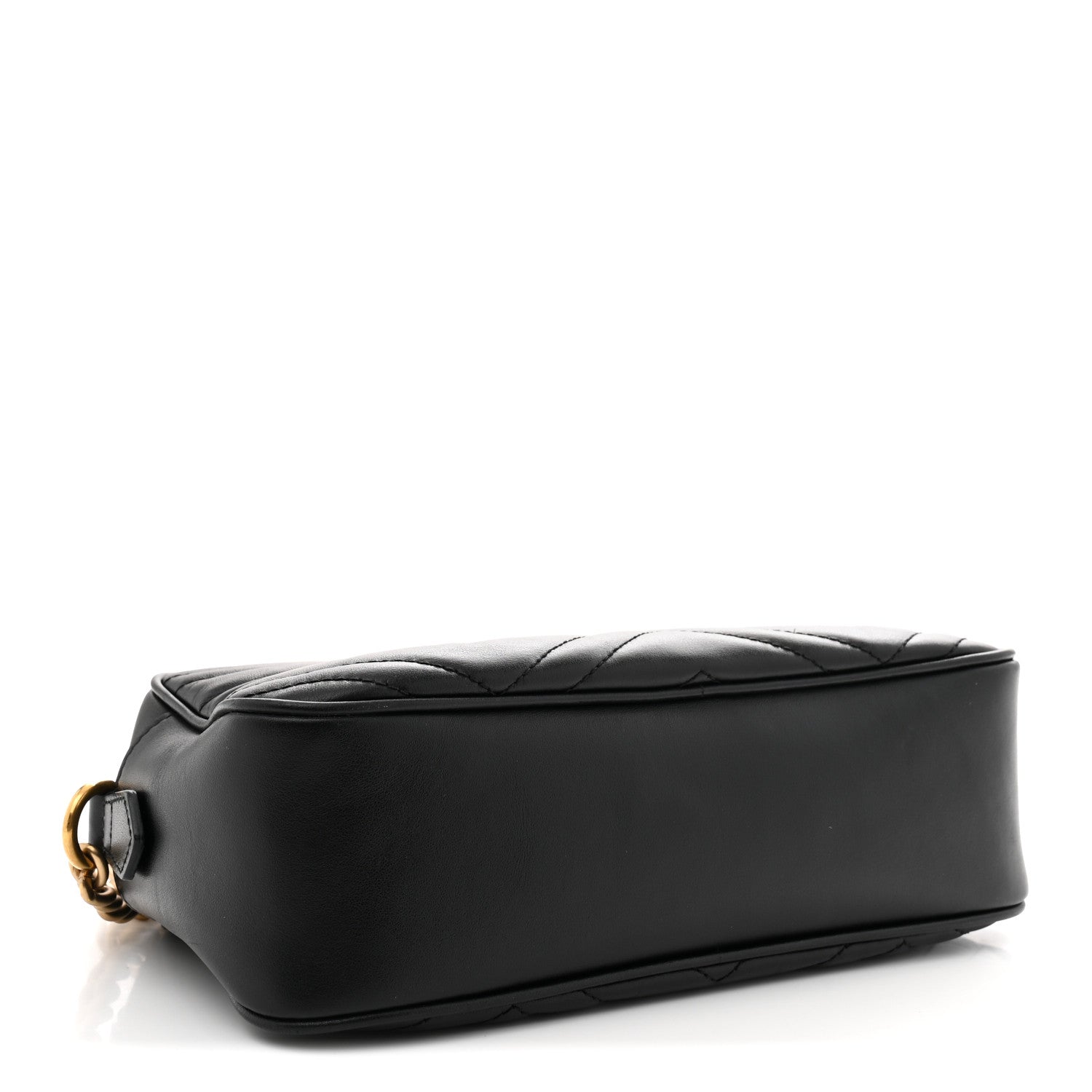 Gucci Calfskin Matelasse Small GG Marmont Chain Shoulder Bag Black 4 of 11