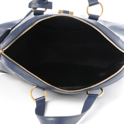 Saint Laurent Calfskin Oversized Muse Navy Blue 5 of 7