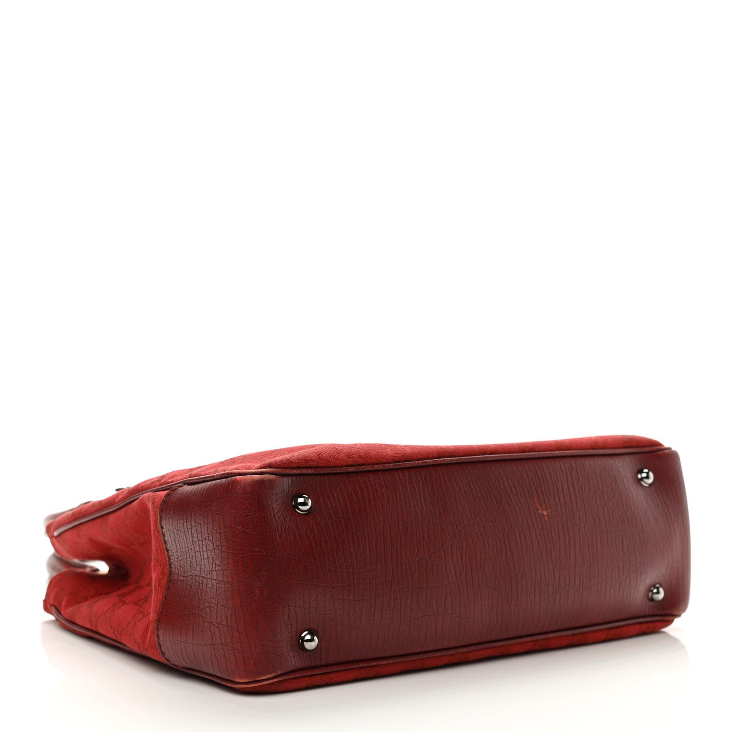 Gucci Monogram Small Bamboo Tote Red 4 of 13