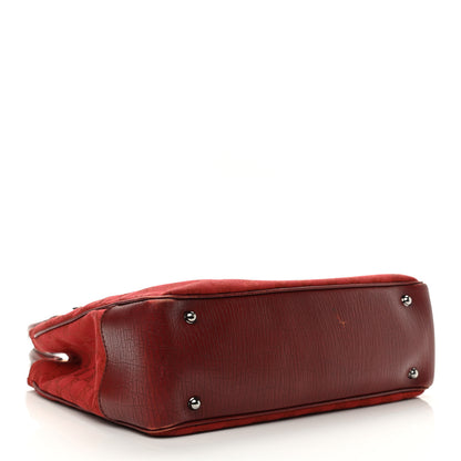 Gucci Monogram Small Bamboo Tote Red 4 of 13