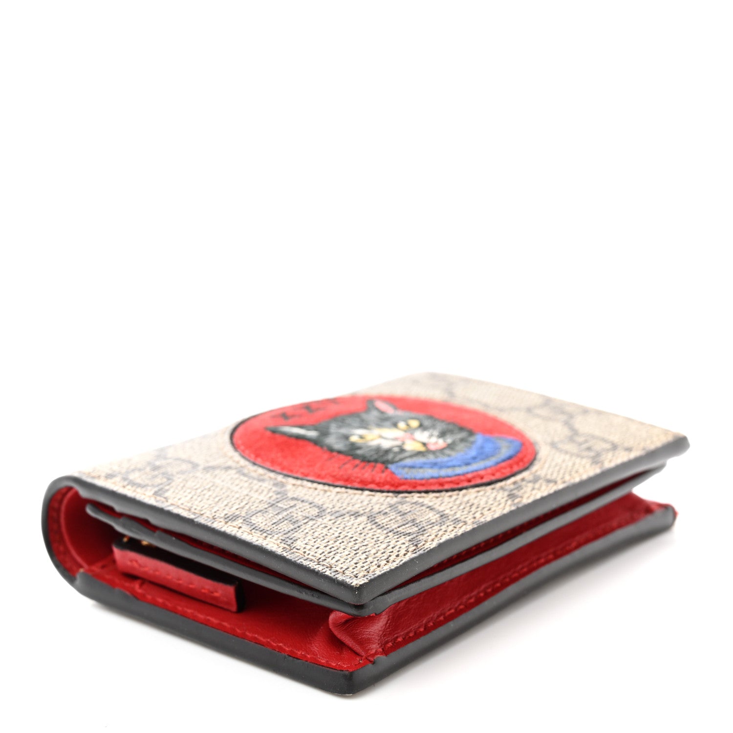 Gucci Soft GG Supreme Monogram Mystic Cat Card Case Wallet 4 of 10