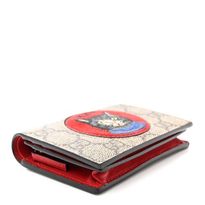 Gucci Soft GG Supreme Monogram Mystic Cat Card Case Wallet 4 of 10
