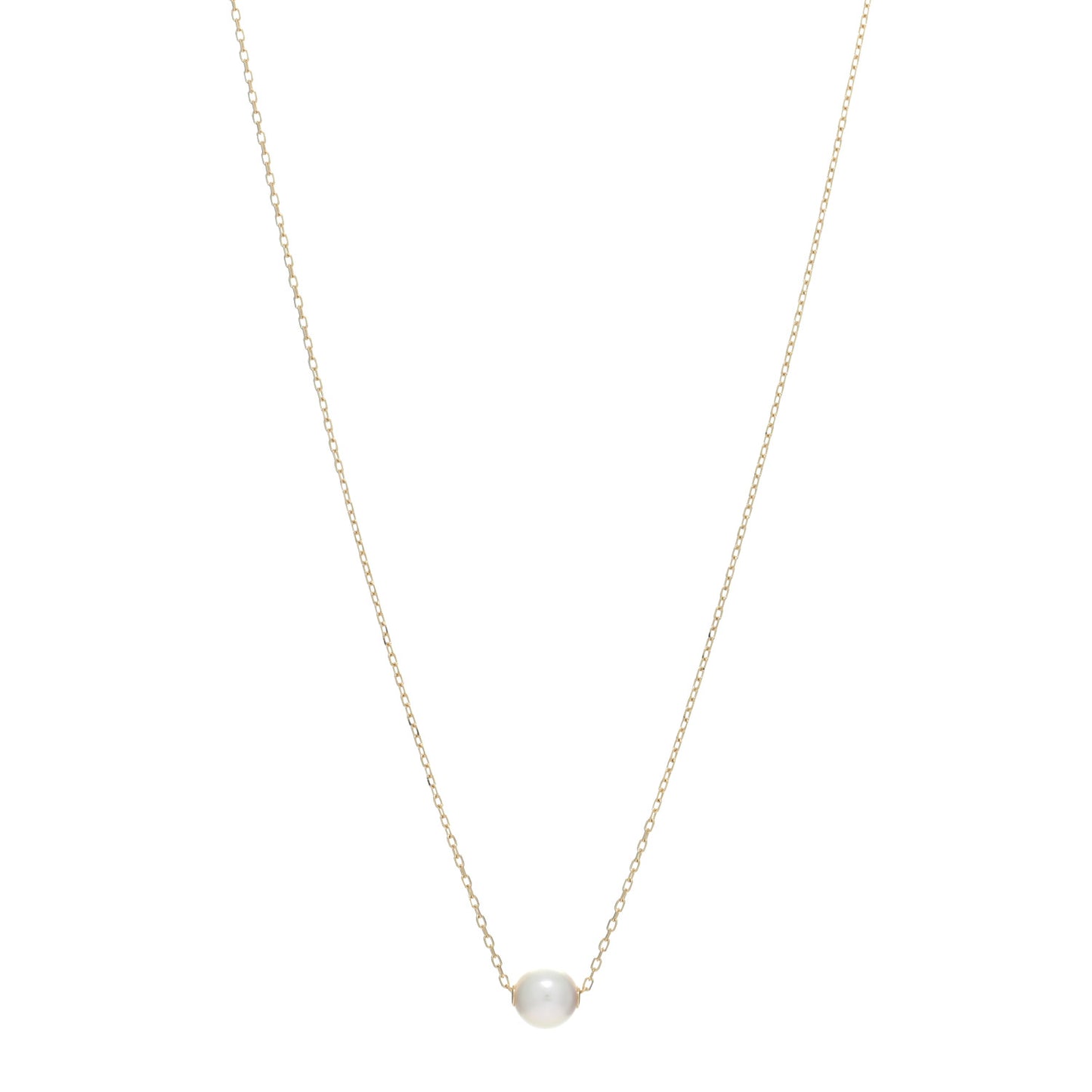 18K Yellow Gold Akoya Pearl 8mm Pendant Necklace
