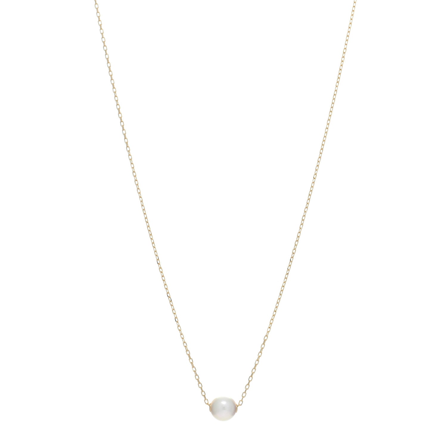 Mikimoto 18K Yellow Gold Akoya Pearl 8mm Pendant Necklace 1 of 5