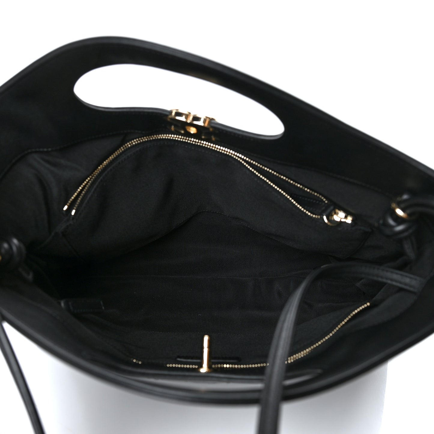 Crumpled Calfskin Quilted 31 Large Shopping Bag Black
