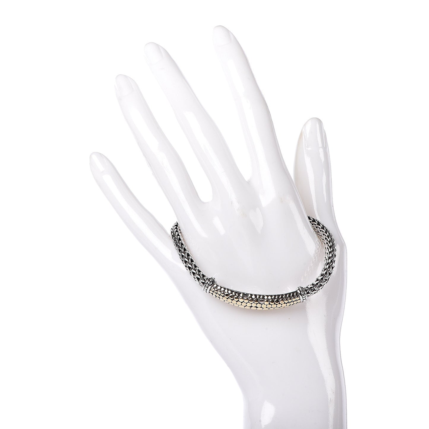 Sterling Silver 18K Yellow Gold Dot Station Classic Chain Bracelet
