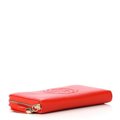 Gucci Pebbled Calfskin Soho Zip Around Wallet Sun Orange 6 of 10