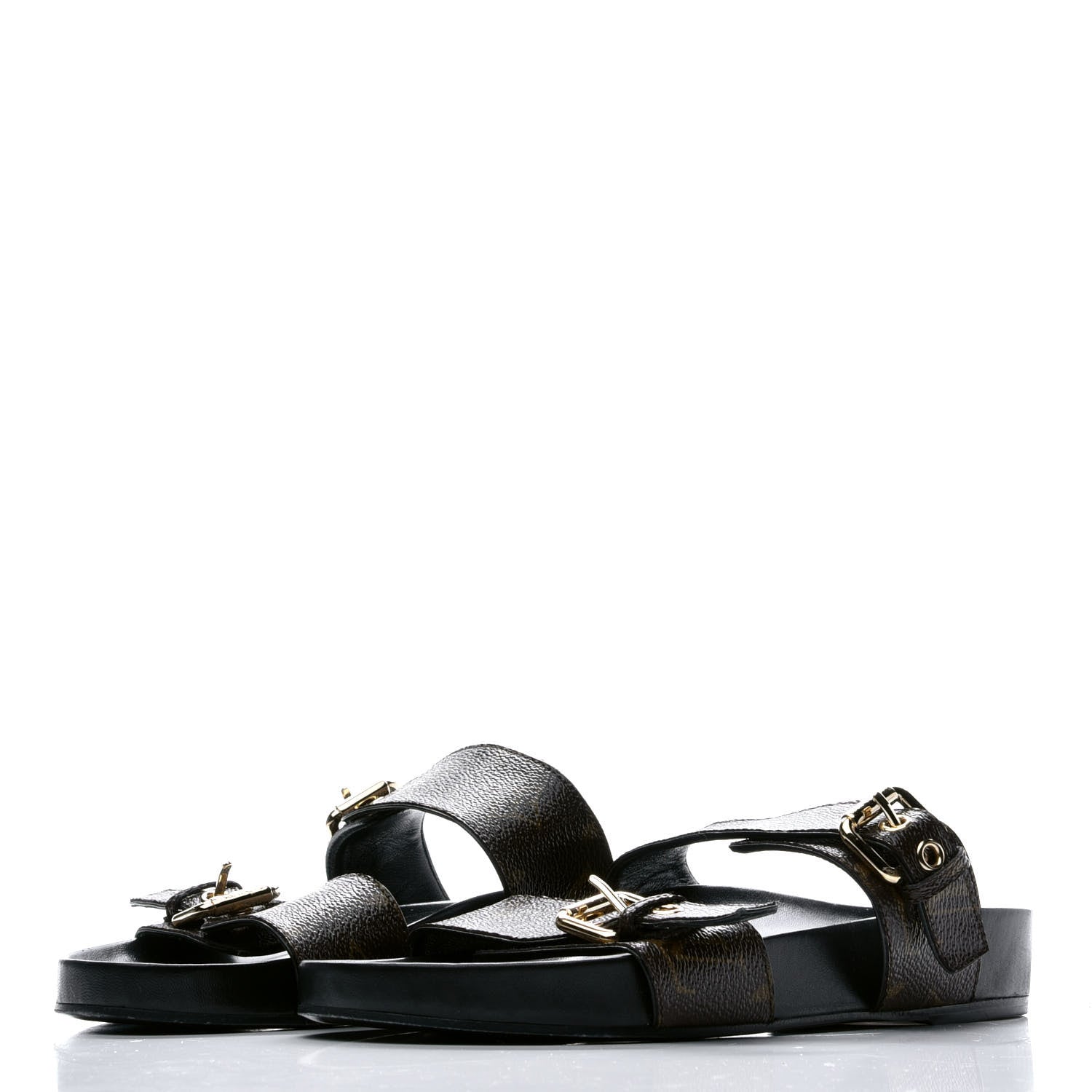 Louis Vuitton Monogram Bom Dia Mule Sandals 36 Black 3 of 9