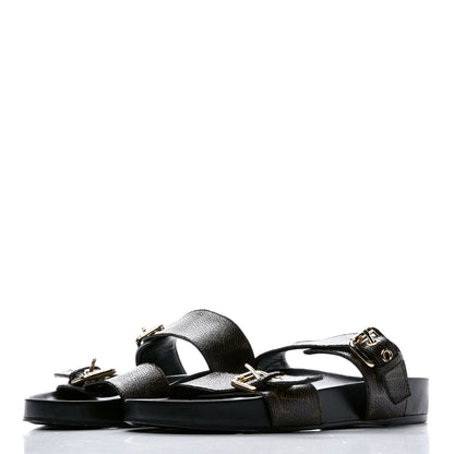 Louis Vuitton Monogram Bom Dia Mule Sandals 36 Black 3 of 9