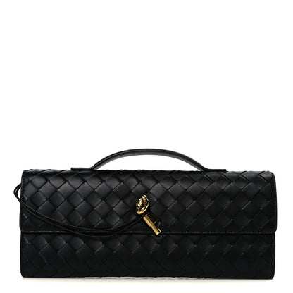 Bottega Veneta Nappa Intrecciato Long Andiamo Top Handle Clutch Black 1 of 9