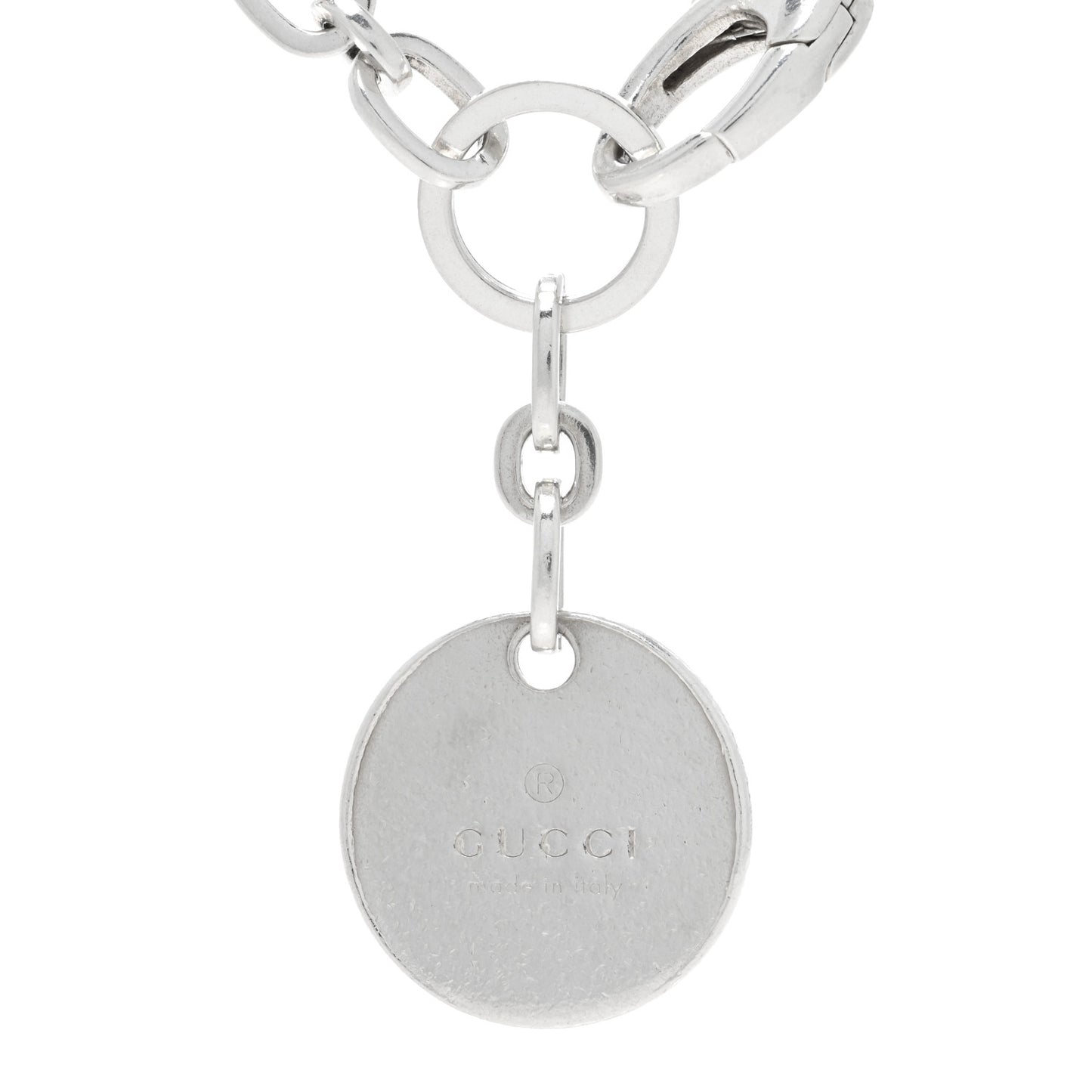 Sterling Silver Link Round Charm Bracelet