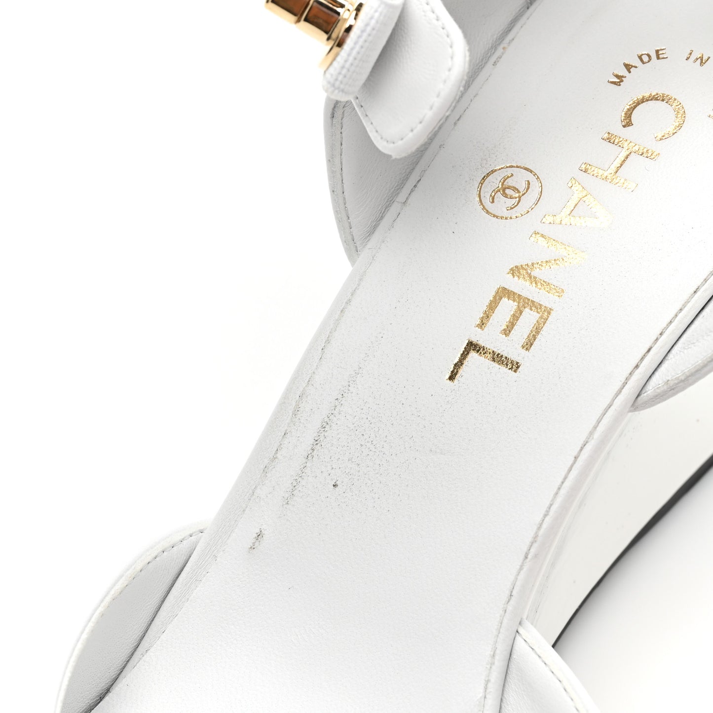 Lambskin Patent Cap Toe Mary Jane Wedge Pumps 41 White Black