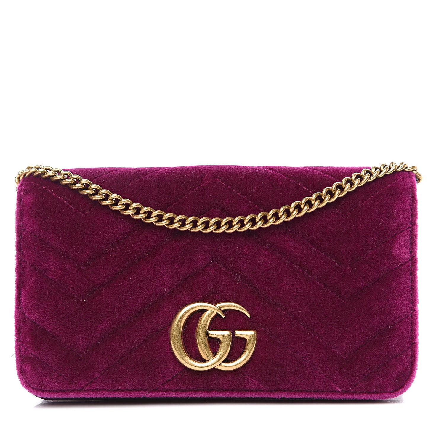 Velvet Matelasse GG Marmont Mini Bag Fuchsia Violet Cyclamen