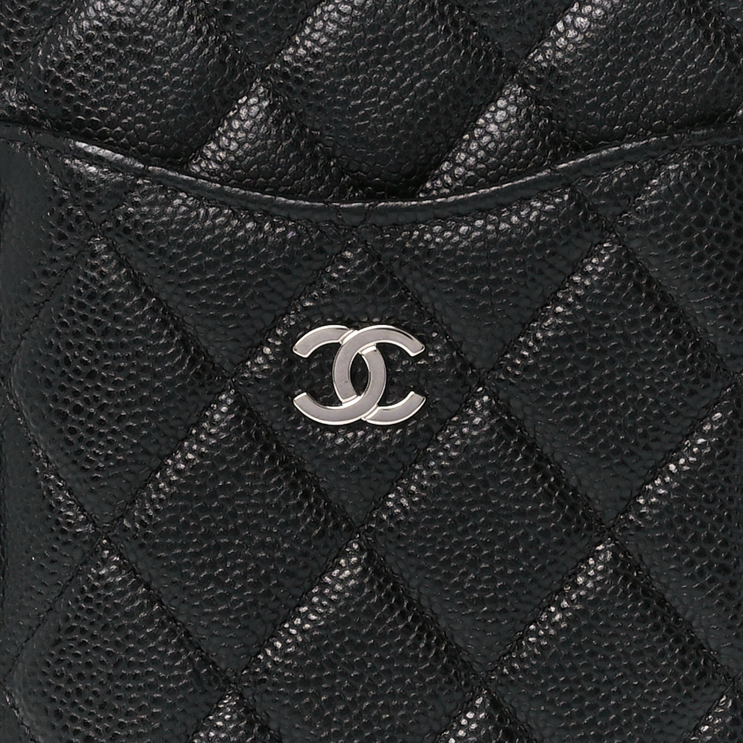 Caviar Quilted Classic iPhone Pouch Black