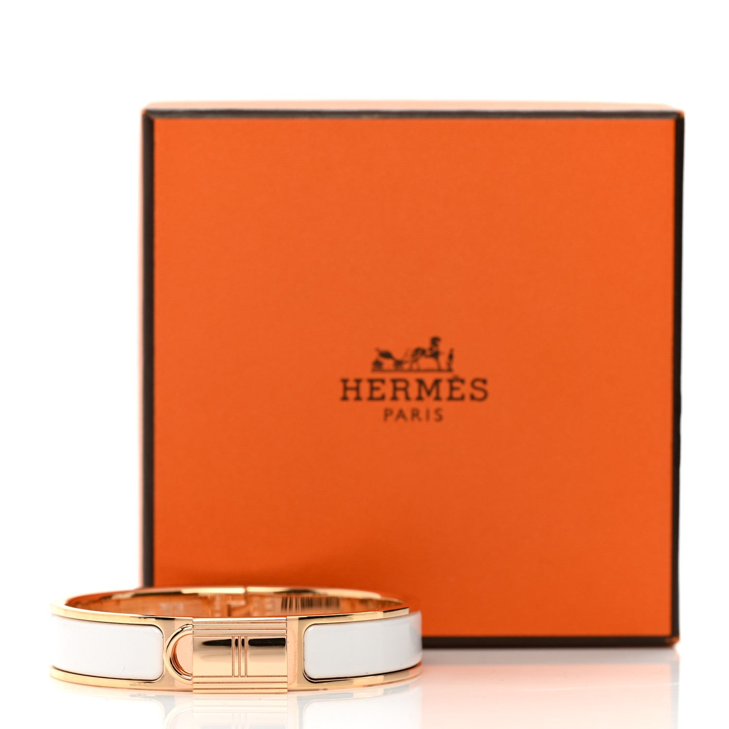 Hermes Enamel Narrow Clic Cadenas Bracelet PM White 5 of 5
