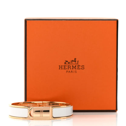 Hermes Enamel Narrow Clic Cadenas Bracelet PM White 5 of 5
