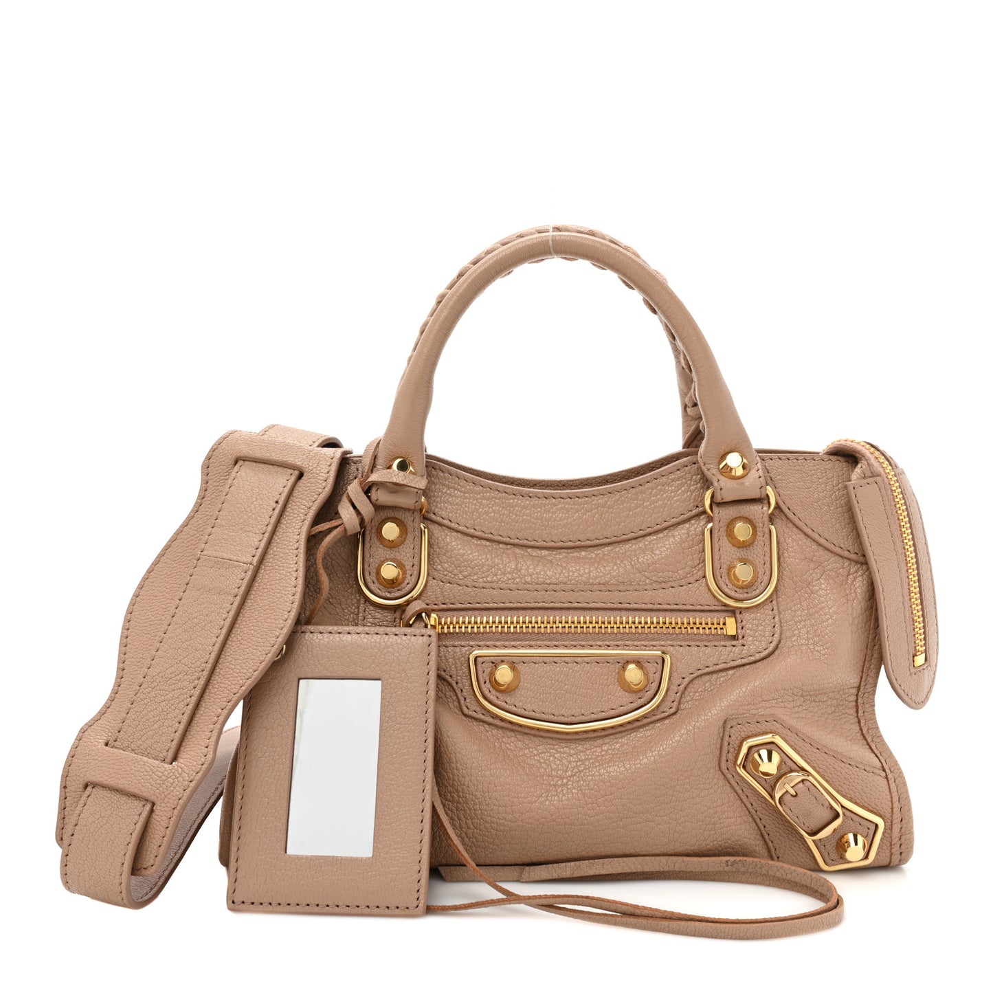 Chevre Gold Metallic Edge Hardware Mini City Rose Des Sables
