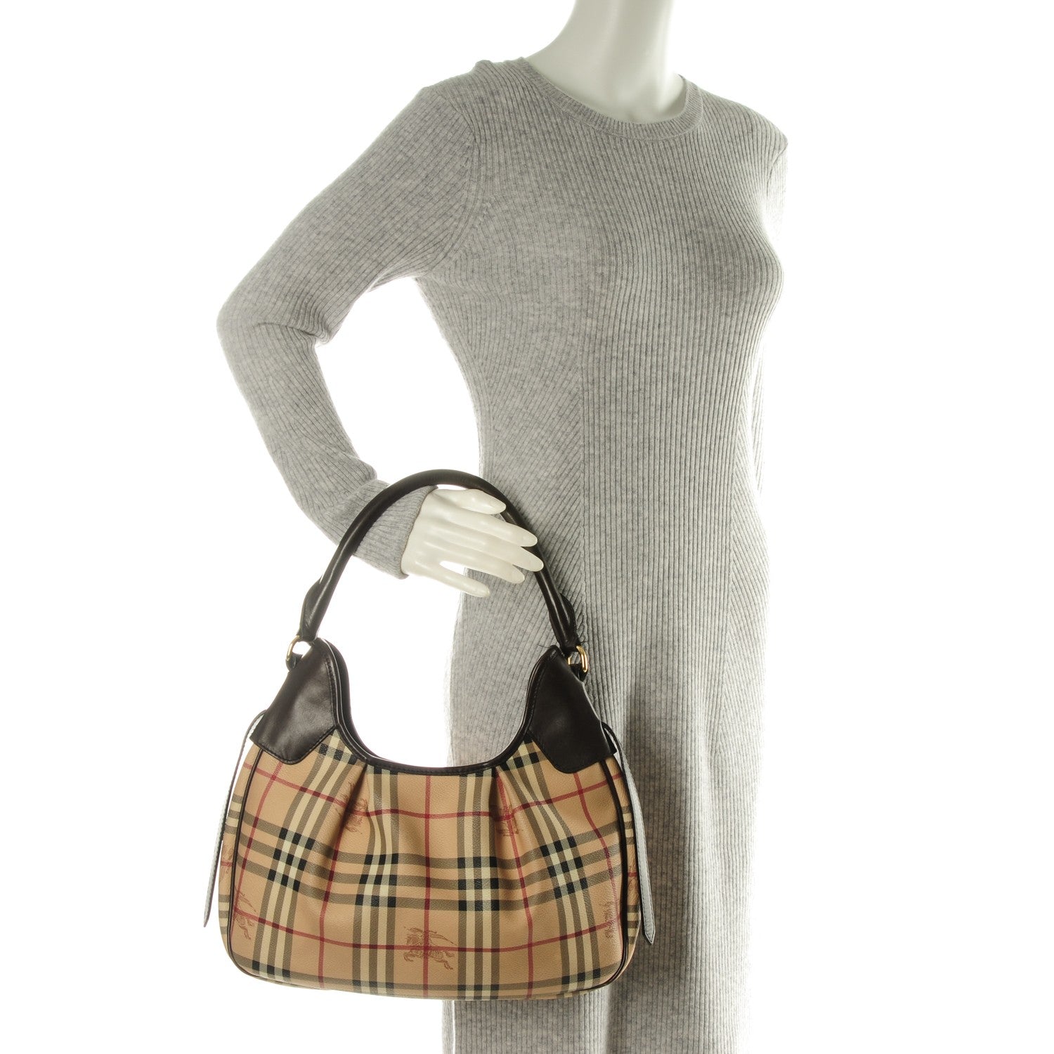 Burberry Haymarket Check Small Brooklyn Hobo Brown 2 of 11