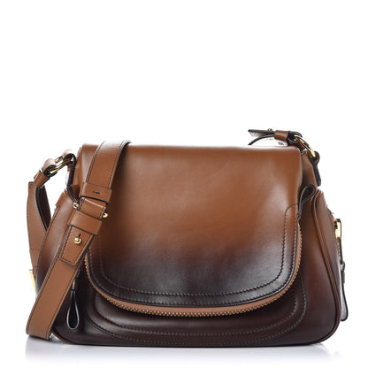 Tom Ford Grained Calfskin Medium Shaded Jennifer Crossbody Tan 1 of 9