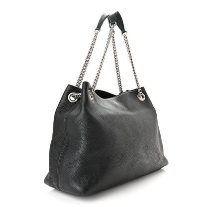 Gucci Pebbled Calfskin Studded Medium Soho Chain Shoulder Bag Black 3 of 10