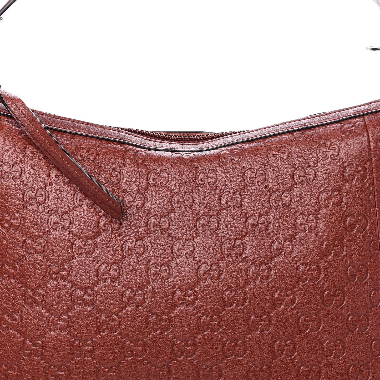 Guccissima Large Bamboo D-Ring Hobo Burgundy