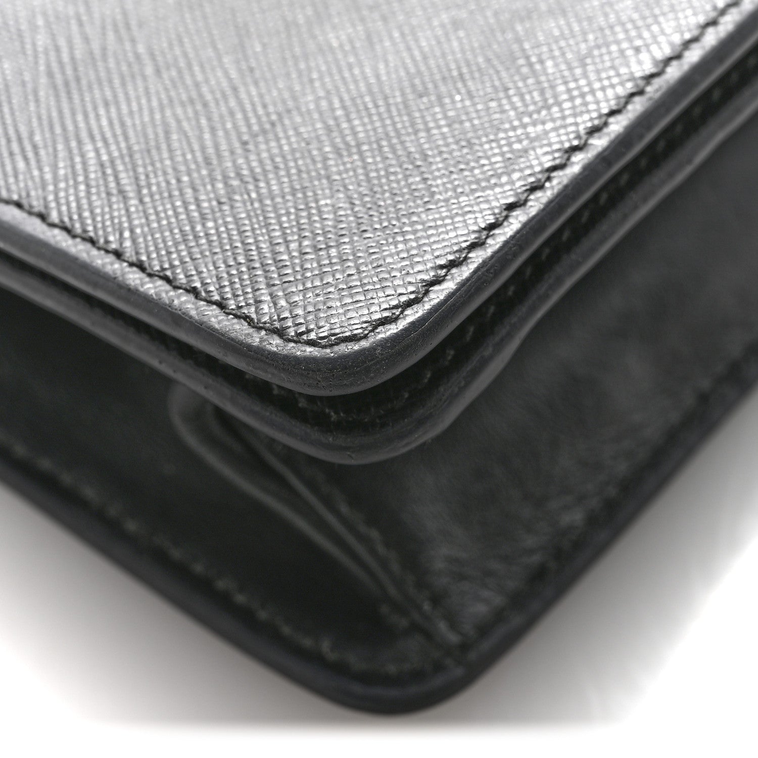 Prada Saffiano Chain Shoulder Bag Black 12 of 15