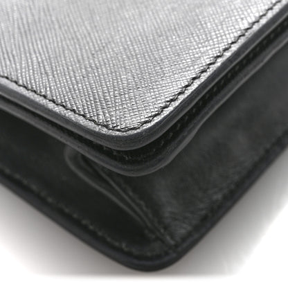 Prada Saffiano Chain Shoulder Bag Black 12 of 15