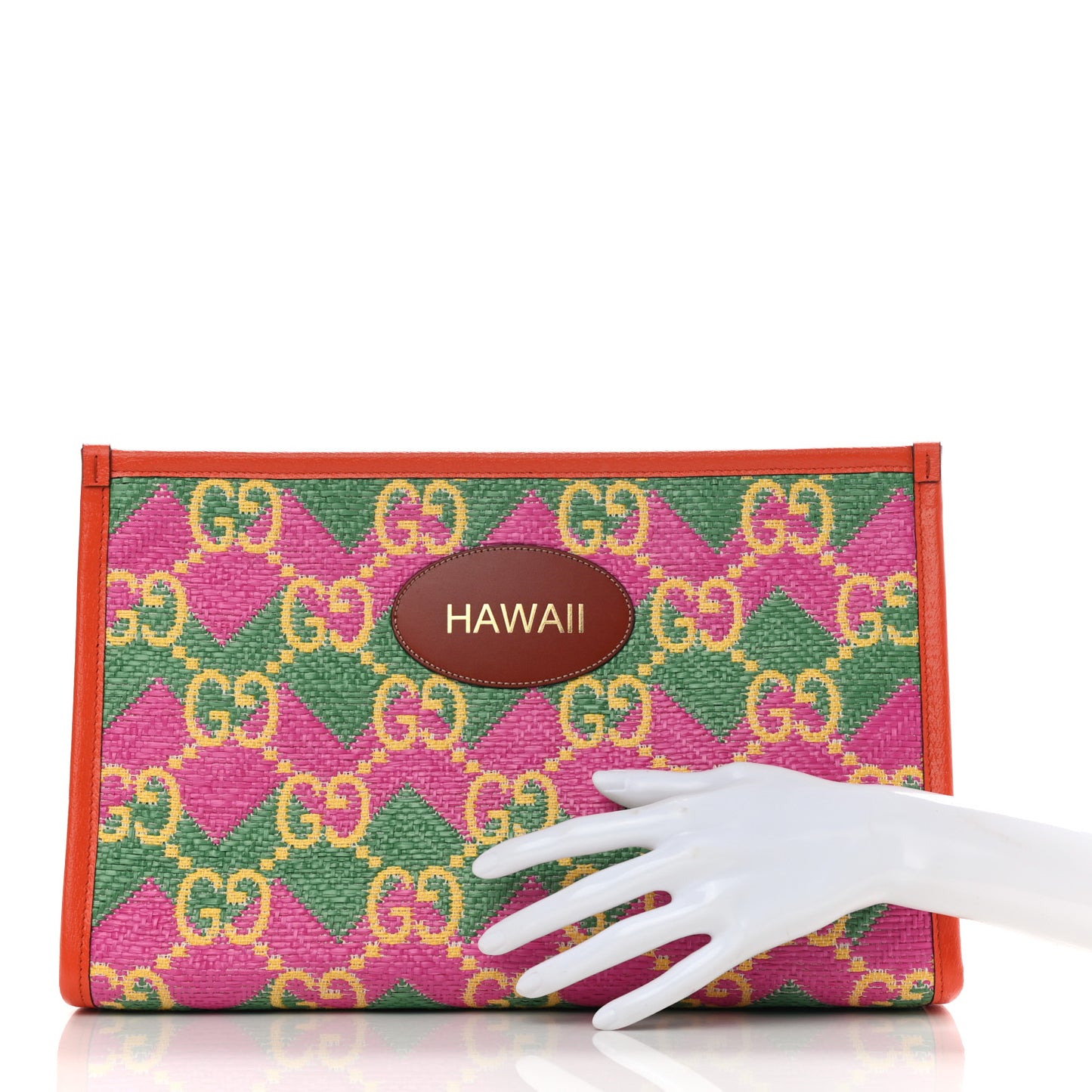 Straw Textured Dollar Calfskin Hawaii Case New Shamarock Magenta Bright Yellow Deep Orange Peanut Brown