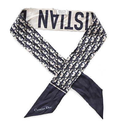Christian Dior Silk Oblique Mitzah Scarf Blue 1 of 3
