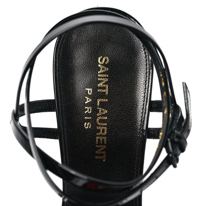 Saint Laurent Patent Platform Criss Cross Sandals 37.5 Black 7 of 7