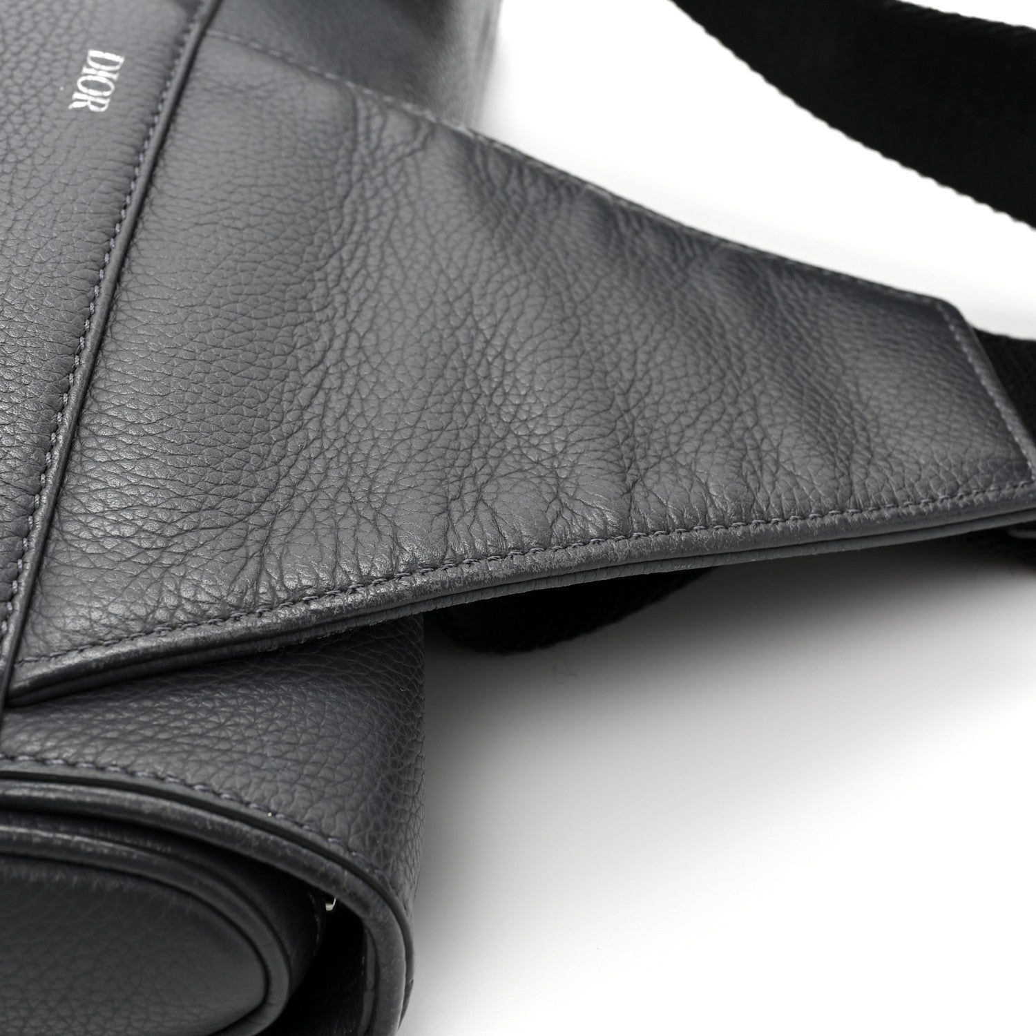 Christian Dior Calfskin Atelier Signature Print Mens Saddle Bag Grey 15 of 15
