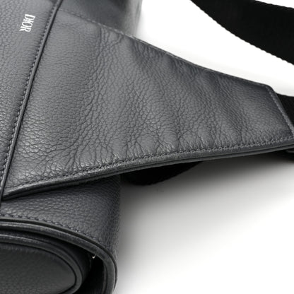 Christian Dior Calfskin Atelier Signature Print Mens Saddle Bag Grey 15 of 15