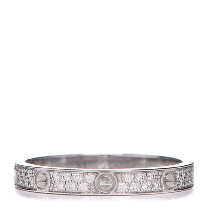 Cartier 18K White Gold Diamond 2.6mm LOVE Paved Band Ring 50 5.25 1 of 5