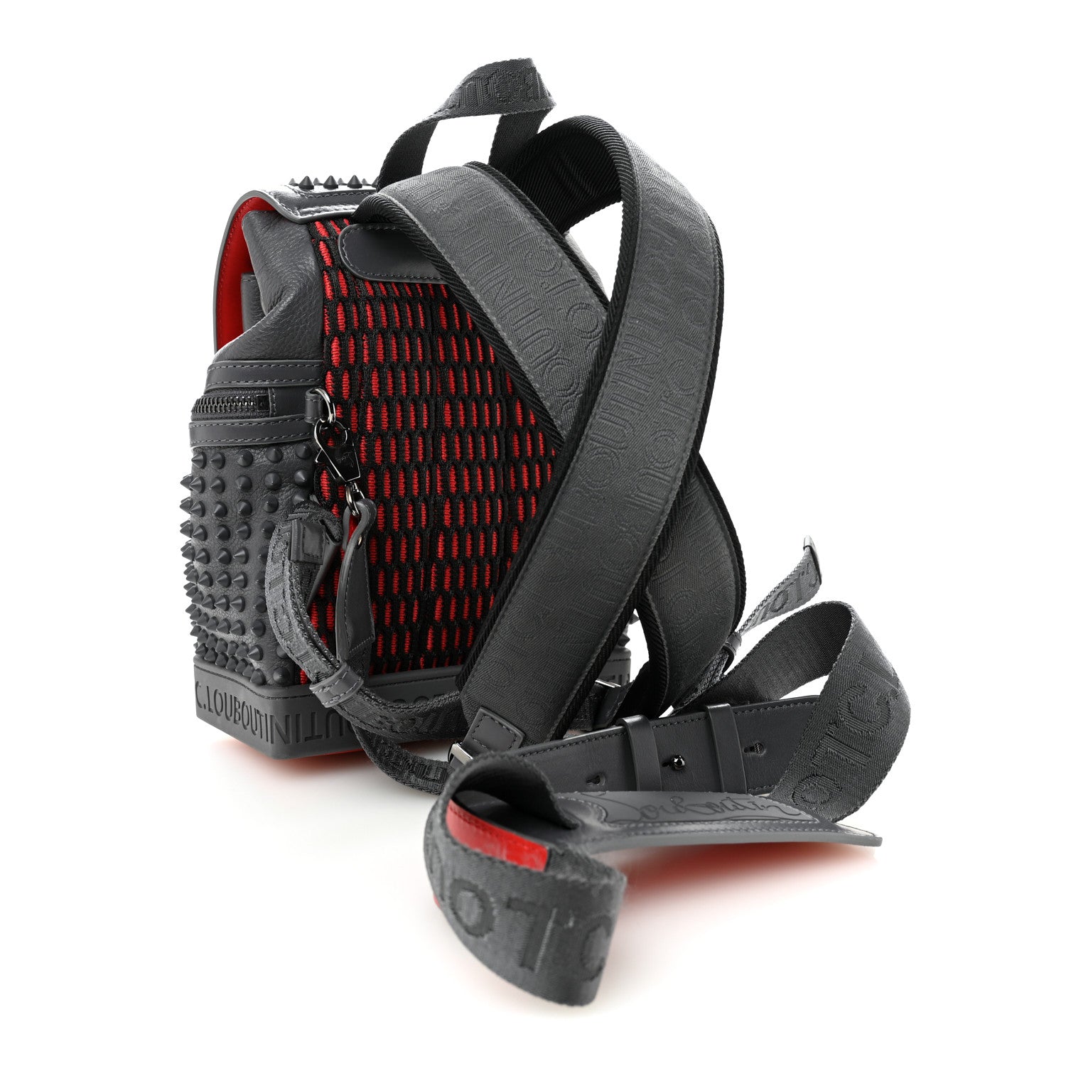 Christian Louboutin Calfskin Spiked Small Explorafunk Backpack Charbon 3 of 10