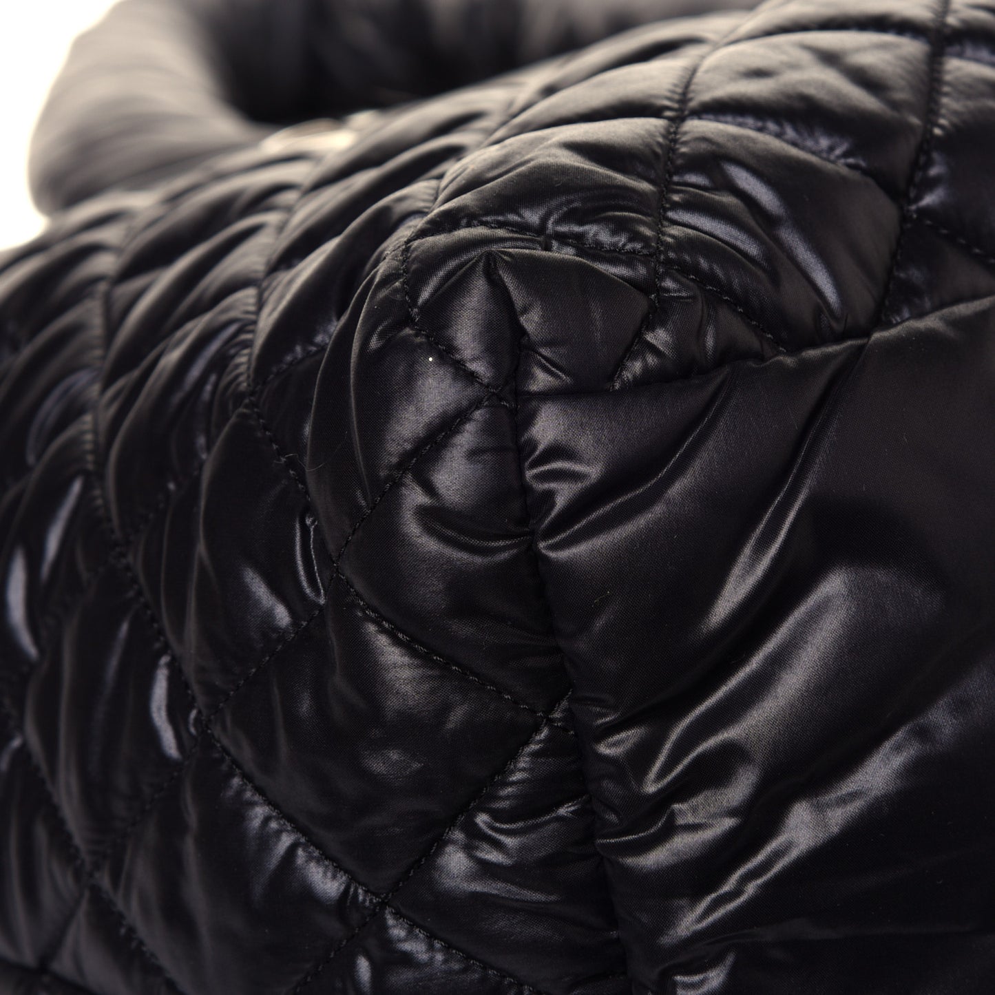 Nylon Quilted Large Coco Cocoon Tote Black