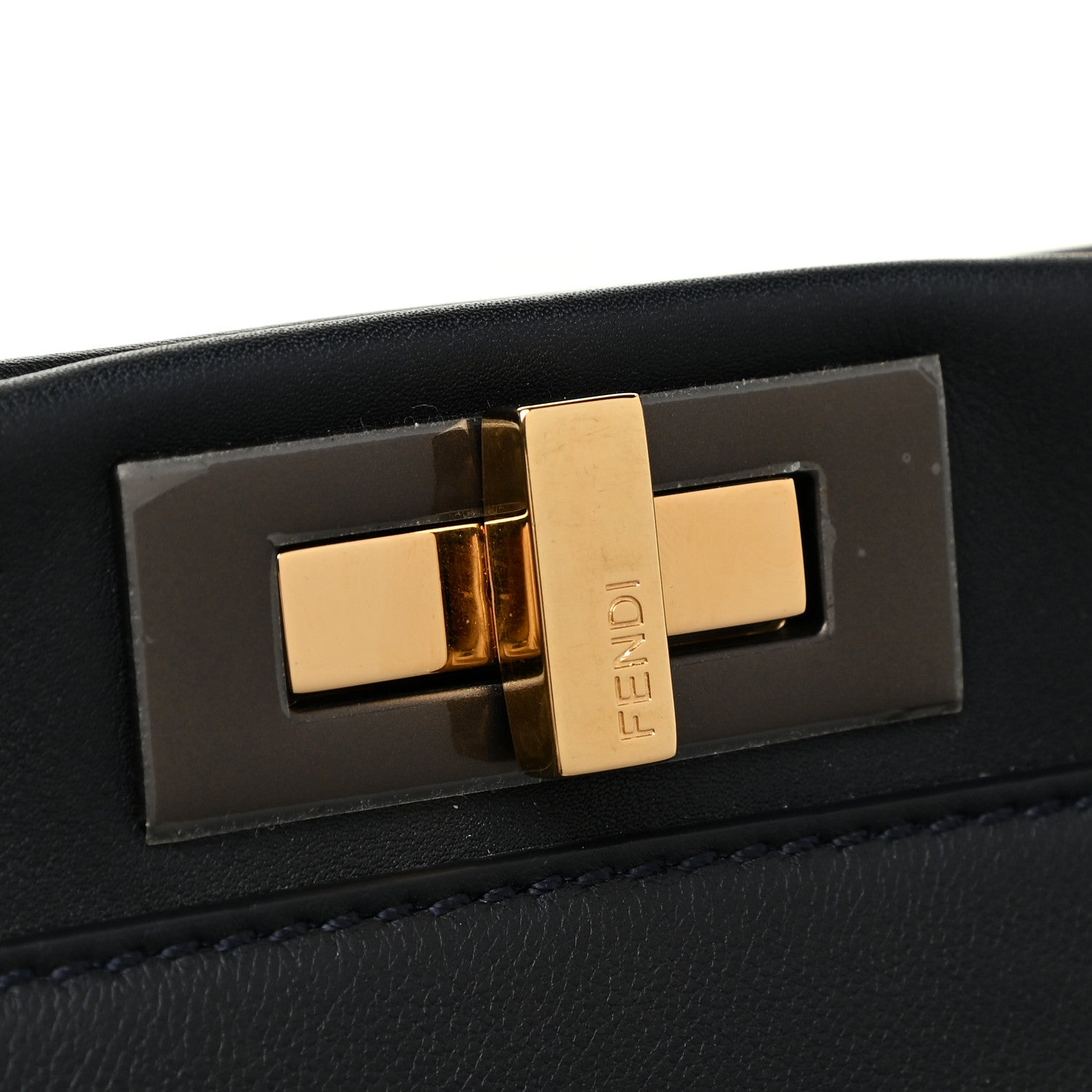 Fendi Vitello Dolce Marmol Large Peekaboo Iconic Satchel Blue Notte 13 of 15
